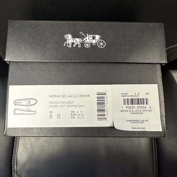NIB! Coach Women's 8B Mona Driver In Signature Jacquard Saddle/Walnut  CC639 - Picture 9 of 10